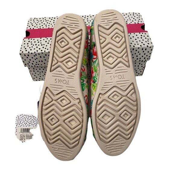 NIB Toms x Paper Source Alpargata Slip-On Sz 9 Pink Flamingos - Picture 10 of 13